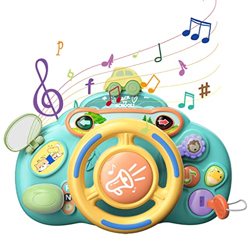 PATPAT Music Driving Steering Wheel Toy for Kids, Simulation Racing Play Learning Educational Toys for Baby Girls Boys 1-3 Years Old, Music Toy for Baby Steering Wheel Mountable on Crib (Green) PATPAT Music Driving Steering Wheel Toy for Kids, Simulation Racing Play Learning Educational Toys for Baby Girls Boys 1-3 Years Old, Music Toy for Baby Steering Wheel Mountable on Crib (Green)